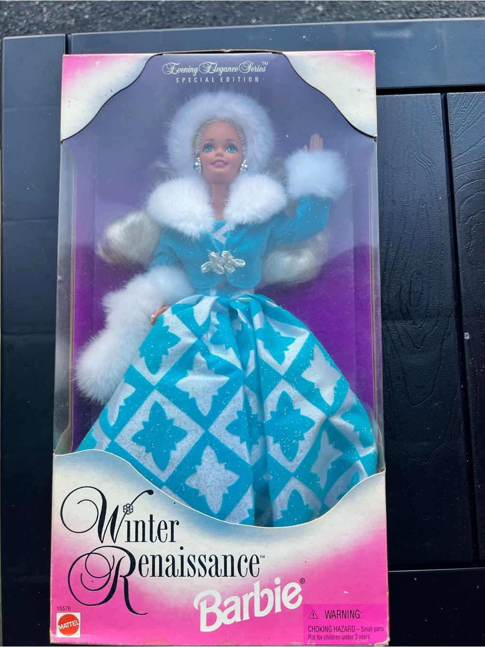 1995 Barbie Pink Gradient Packaging with White Proof of Purchase Label